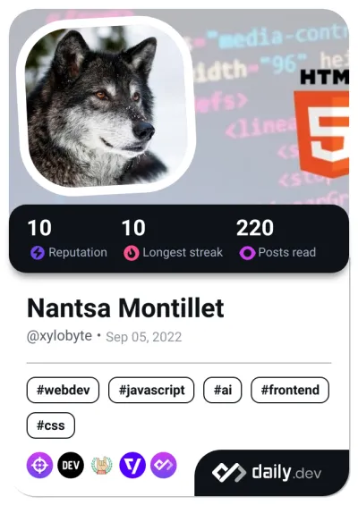 Nantsa's Dev Card
