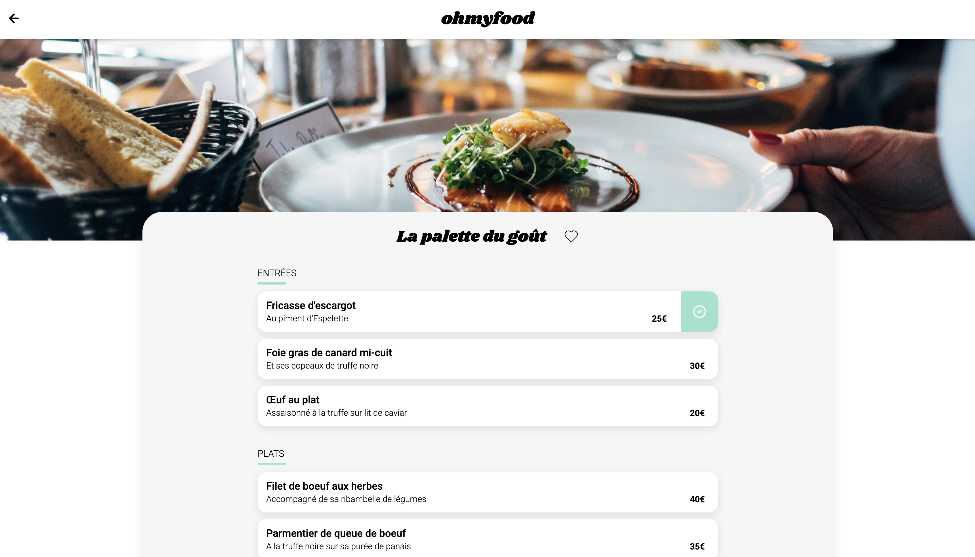 Image of Ohmyfood project